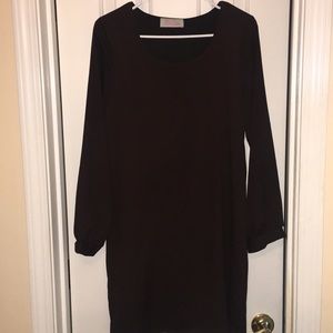 Brown Dress with cuffed sleeves